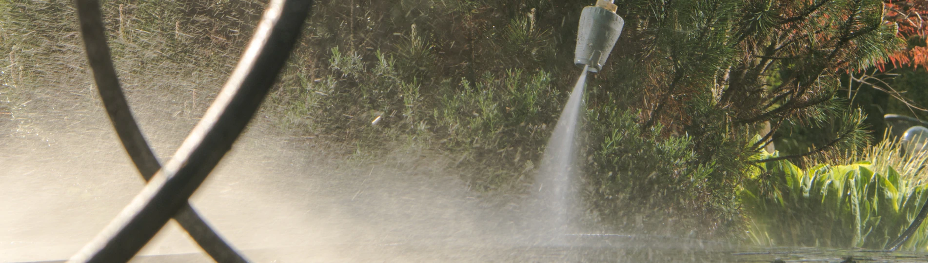 close up shot concrete power washing